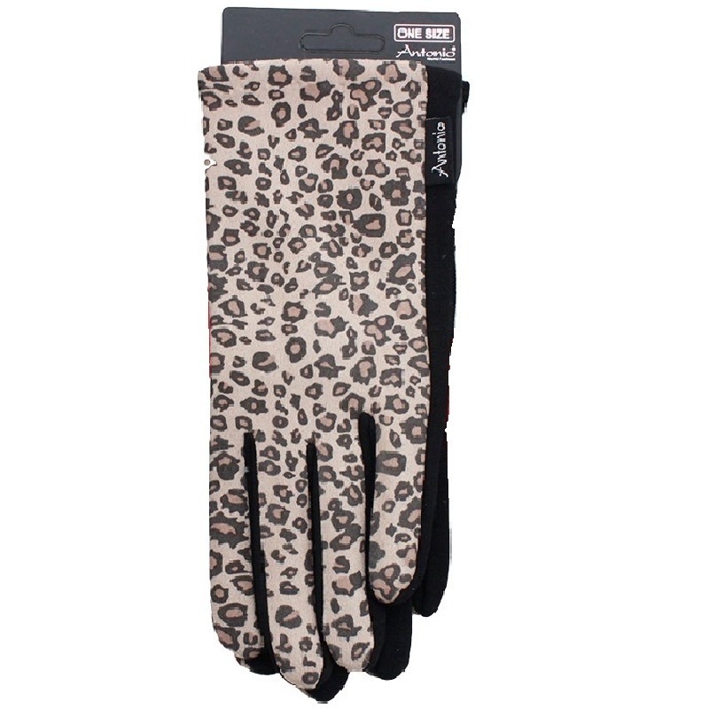 Telefoon handschoenen luipaard dierenprint voor dames
